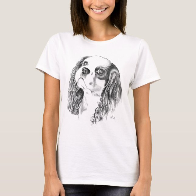 Stolt Spaniel för kung Charles Tee Shirt (Framsida)