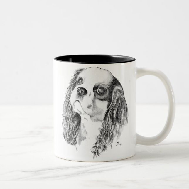 Stolt Spaniel för kung Charles Två-Tonad Mugg (Höger)