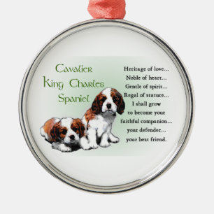 Stolt Spanielarv för kung Charles av kärlek Julgransprydnad Metall