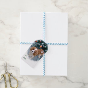 Stolt Spanieljuletiketter för kung Charles Presentetikett