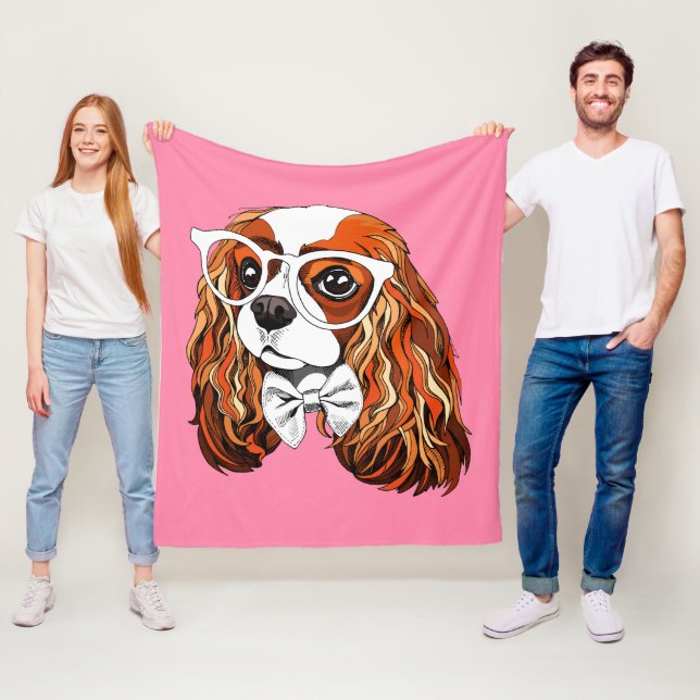 Stolt Spanielporträtt för kung Charles Fleecefilt (På plats)
