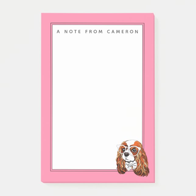 Stolt Spanielporträtt | för kungen Charles Post-it Block (Framsida)