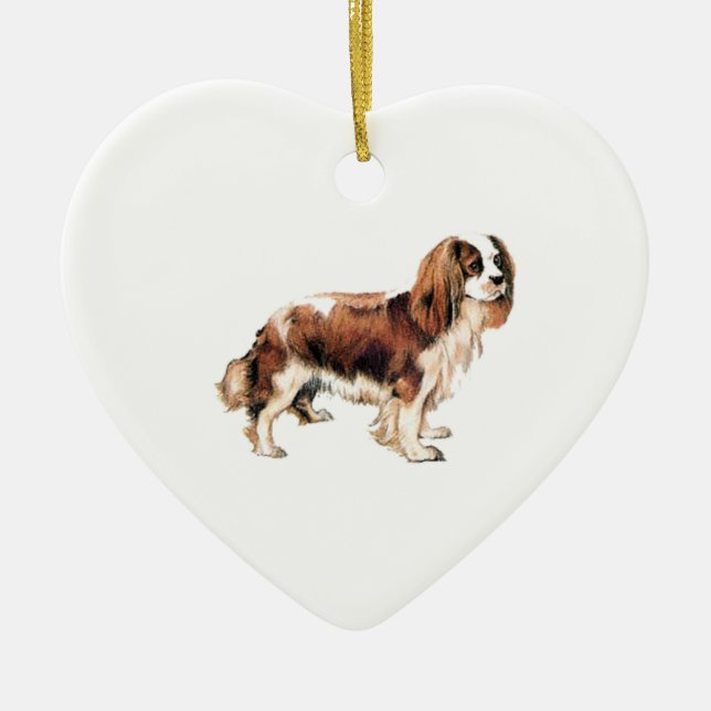 Stolt Spanielprydnad för kung Charles Julgransprydnad Keramik (Framsidan)