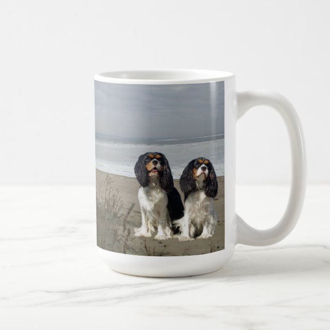 Stolt Spaniels för kung Charles på strandmuggen Kaffemugg (Höger)