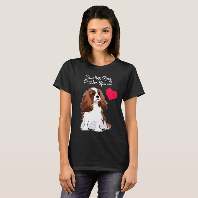 Stolt SpanielT-tröja för kung Charles (svarten) Tee Shirt (Hel framsida)