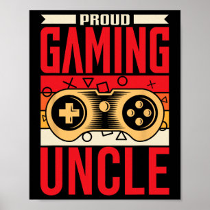 Stolt Spelande Farbror Gamer Videospel Spel Spelar Poster