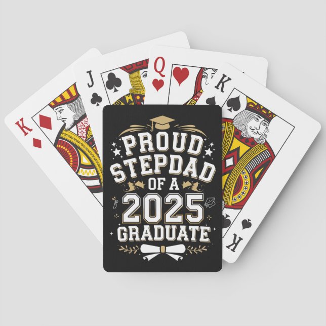 stolt Steg Pappa av 2025 Student Studenten Casinokort (Baksidan)