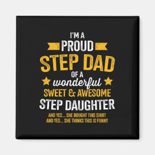 stolt Steg Pappa vid Fantastisk-fotdottern Far Da Magnet