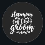 stolt Stepmamma i Groom Bröllop-familjen Runt Klistermärke<br><div class="desc">stolt Stepmamma i Groom Bröllop-familjen</div>