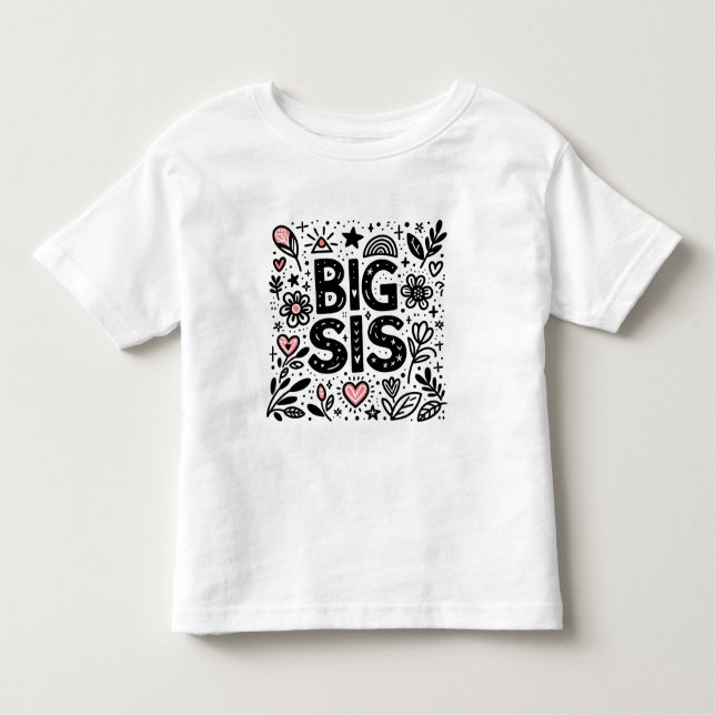 Stolt stor syster - Blomsterfirande T Shirt (Framsida)