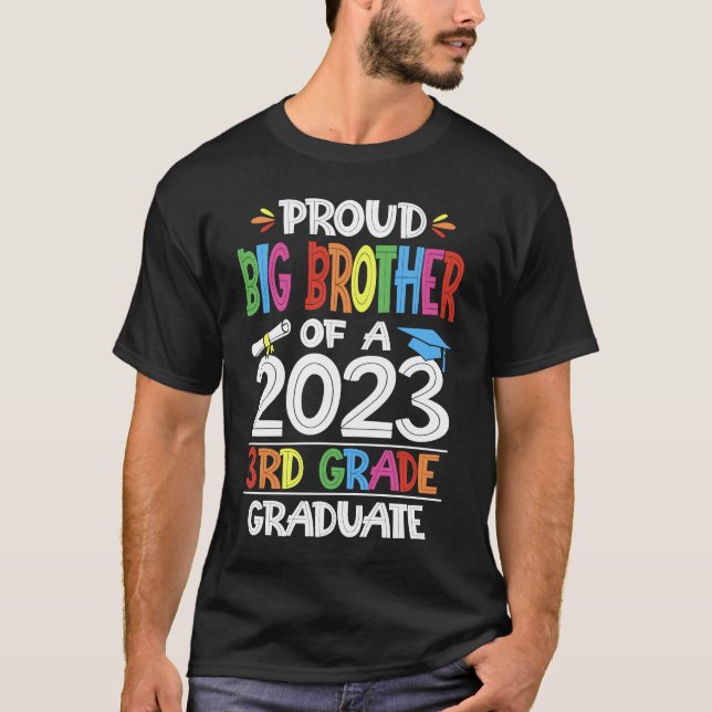 stolt storebror i tredje Klass-Studenten-klass T Shirt (Framsida)
