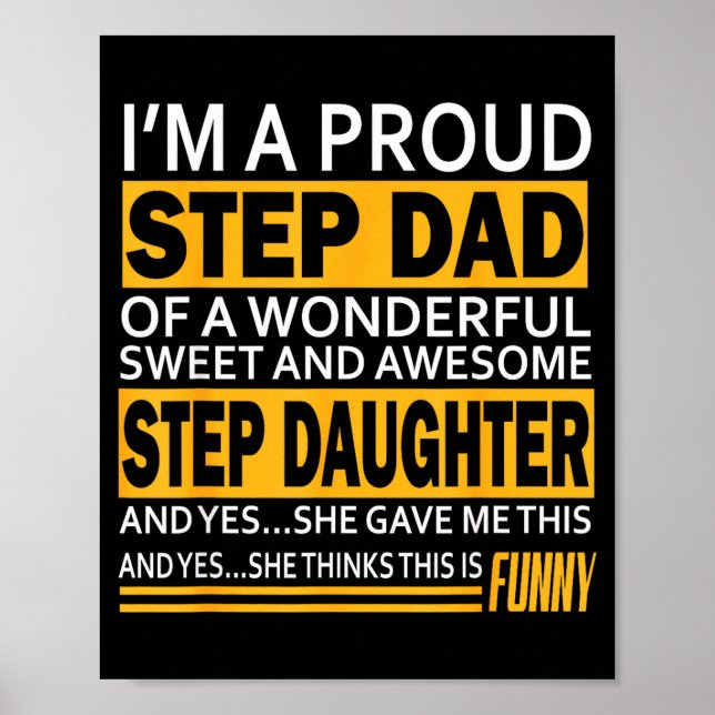Stolt styvpappa fadersdagspresent till styppapa fr poster (Framsidan)