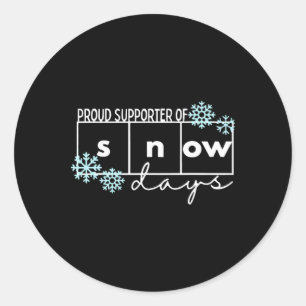 Stolt supporter av snödagar lärare jultee runt klistermärke
