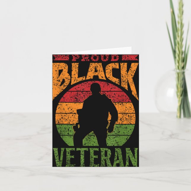 Stolt svart veteran soldat afroamerikansk milis kort (Framsida)
