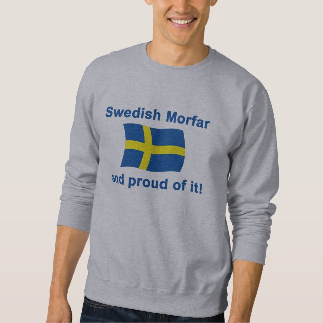 Stolt svenska Morfar (farfadern) Lång Ärmad Tröja (Framsida)