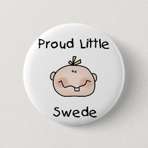 Stolt svenskbaby för pojke knapp