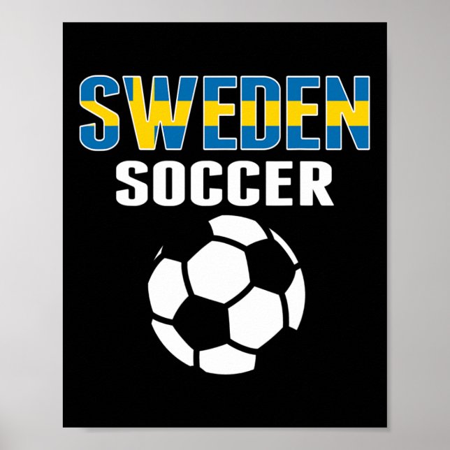 Stolt Sverige Fotboll Fans Tröja - Stöd Svensk  Poster (Framsidan)