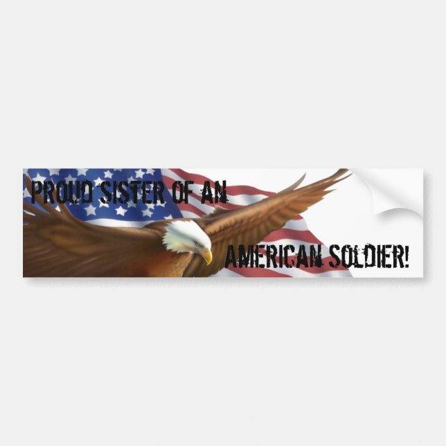 Stolt syster av, amerikansoldat! bildekal (Framsidan)