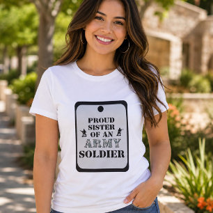 Stolt syster hundhalsband armé kvinnor t-shirt