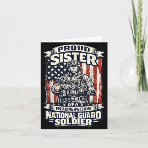 Stolt syster nationalgarde soldat militär kort