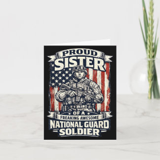 Stolt syster nationalgarde soldat militär kort