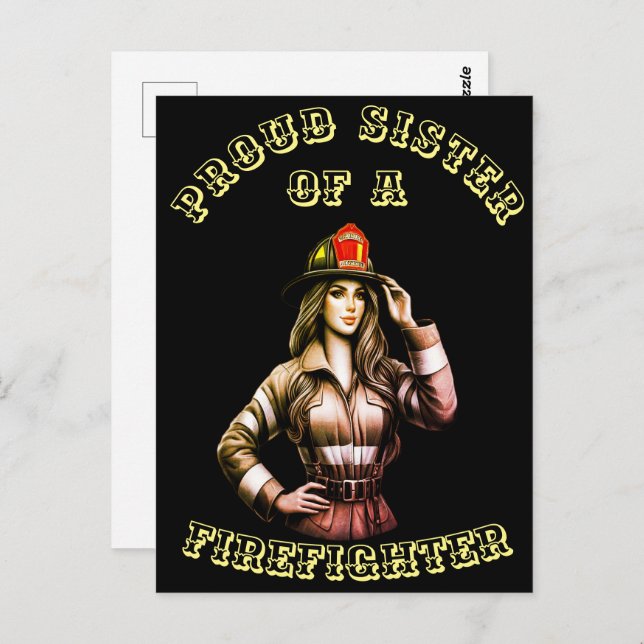 stolt syster till en brandsläckare hi tech vykort (Fram/baksida)