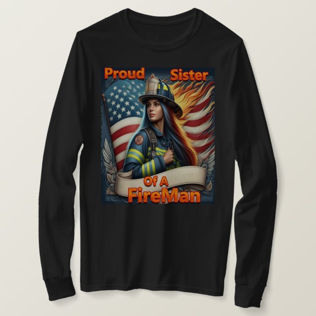 stolt syster till en brandsläckare t shirt (Design framsida)