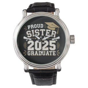 Stolt syster till en examenklass 2025 Graduate Fam Armbandsur