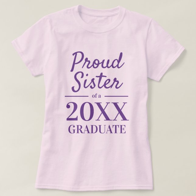 Stolt syster till en examenstudent på examensfest t shirt (Design framsida)