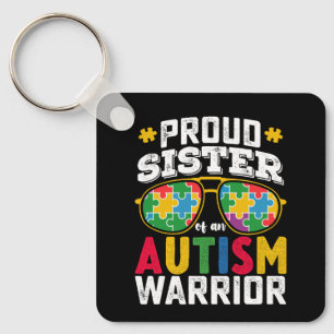 Stolt syster till en familj med en autismkrigare nyckelring