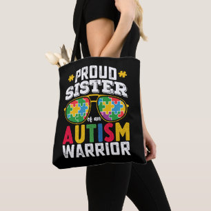 Stolt syster till en familj med en autismkrigare tygkasse