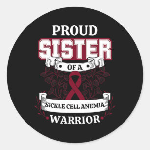 stolt syster till en sickle Cell Anemi Warrior Runt Klistermärke
