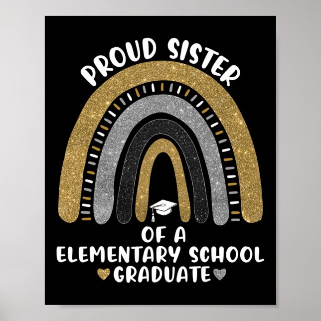 stolt syster till grundskolan Student Rainb Poster (Framsidan)