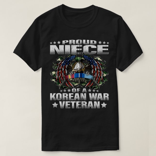 stolt systerdotter till en koreansk militärveterin t shirt (Design framsida)