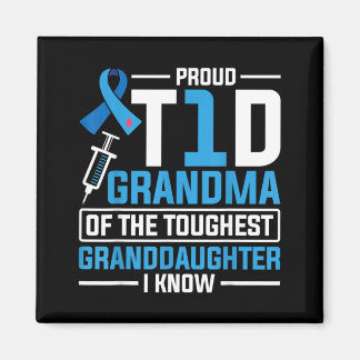 Stolt T1d Mormor Morfar Typ 1 Diabetes Magnet