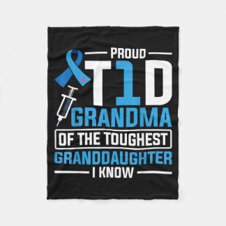Stolt T1d Mormor Morförälder Typ 1 Diabetes Fleecefilt