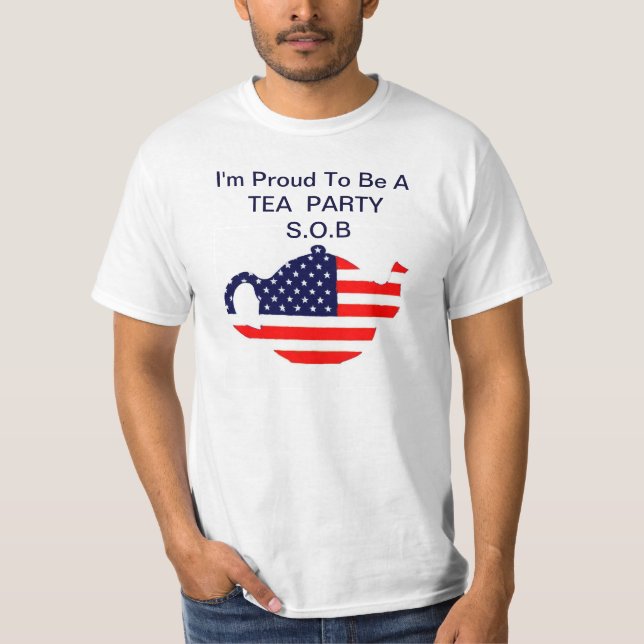 Stolt Teaparty S.O.B. Skjorta T Shirt (Framsida)