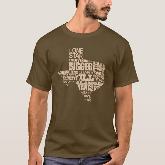 Stolt Texas - Texas Shape (tända grafiskt), Tee Shirt (Framsida)