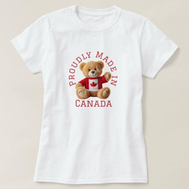stolt tillverkad i Kanada med Nalle T Shirt (Design framsida)
