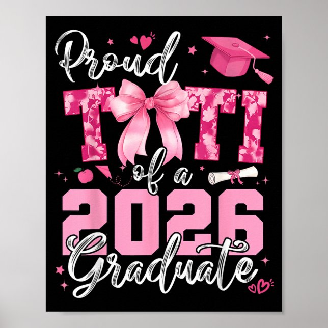 Stolt Titi Av 2026 Examensår Senior Coquette Bow Poster (Framsidan)