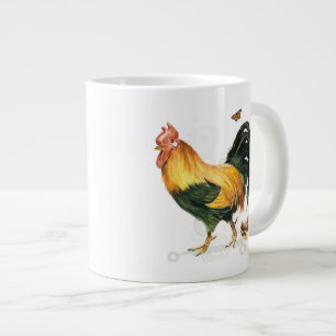 stolt Tupp med höns och kycklingar. Jumbo Mugg