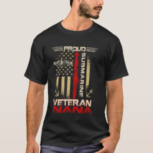 Stolt ubåtsveteran mormor USA Flagga Patriotisk Mo T Shirt