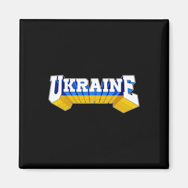 Stolt ukrainsk flagga ukrainska  magnet (Framsidan)