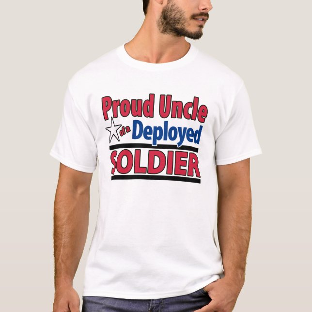 Stolt Uncle av en utplacerad soldat med namn Tee Shirt (Framsida)