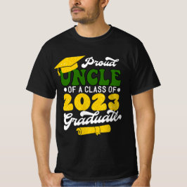 stolt UNCLE av klass 2023 Student Retro Guld T Shirt