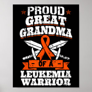 stolt Underbar mormor på en Leukemi Warrior Awaren Poster