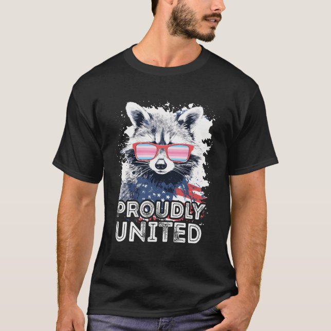 stolt United Raccoon Transfeminine Sunglass Fl T Shirt (Framsida)