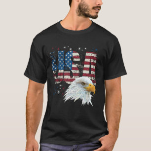 Stolt USA Patriotisk Amerikansk Flagga Vitörad Örn T Shirt