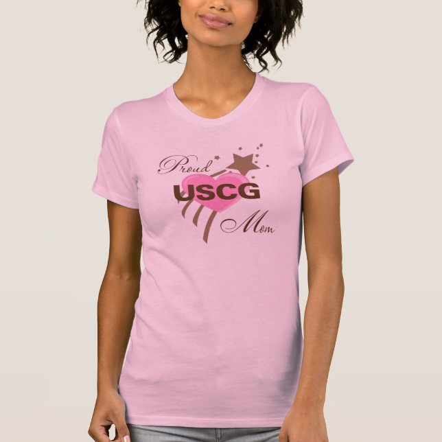 Stolt USCG-mammahjärta Tee Shirt (Framsida)