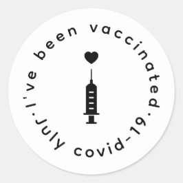 Stolt Vaccinerad Hjärtna Nål Design Runt Klistermärke